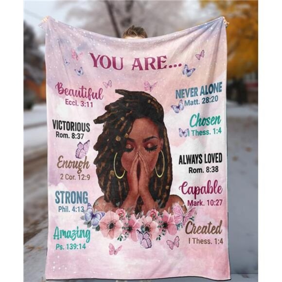 Inspirational Throw Blanket Fleece Soft Cozy Bedroom Gift for Women Girls 50x60 - Picture 2 of 8